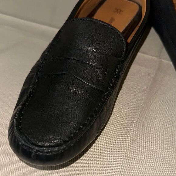 Johnston & Murphy Black Leather Loafers Moccasin-Style Slip-Ons - Picture 3 of 10
